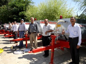 Yangına ilk müdehalede kullanılacak su tankerleri dağıtıldı